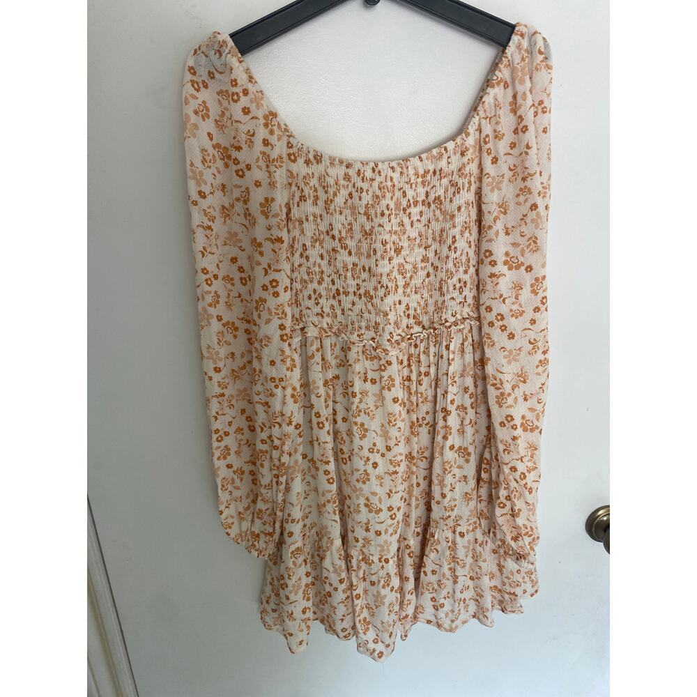 Altar'd State Floral Mini Dress - Cream and Orange